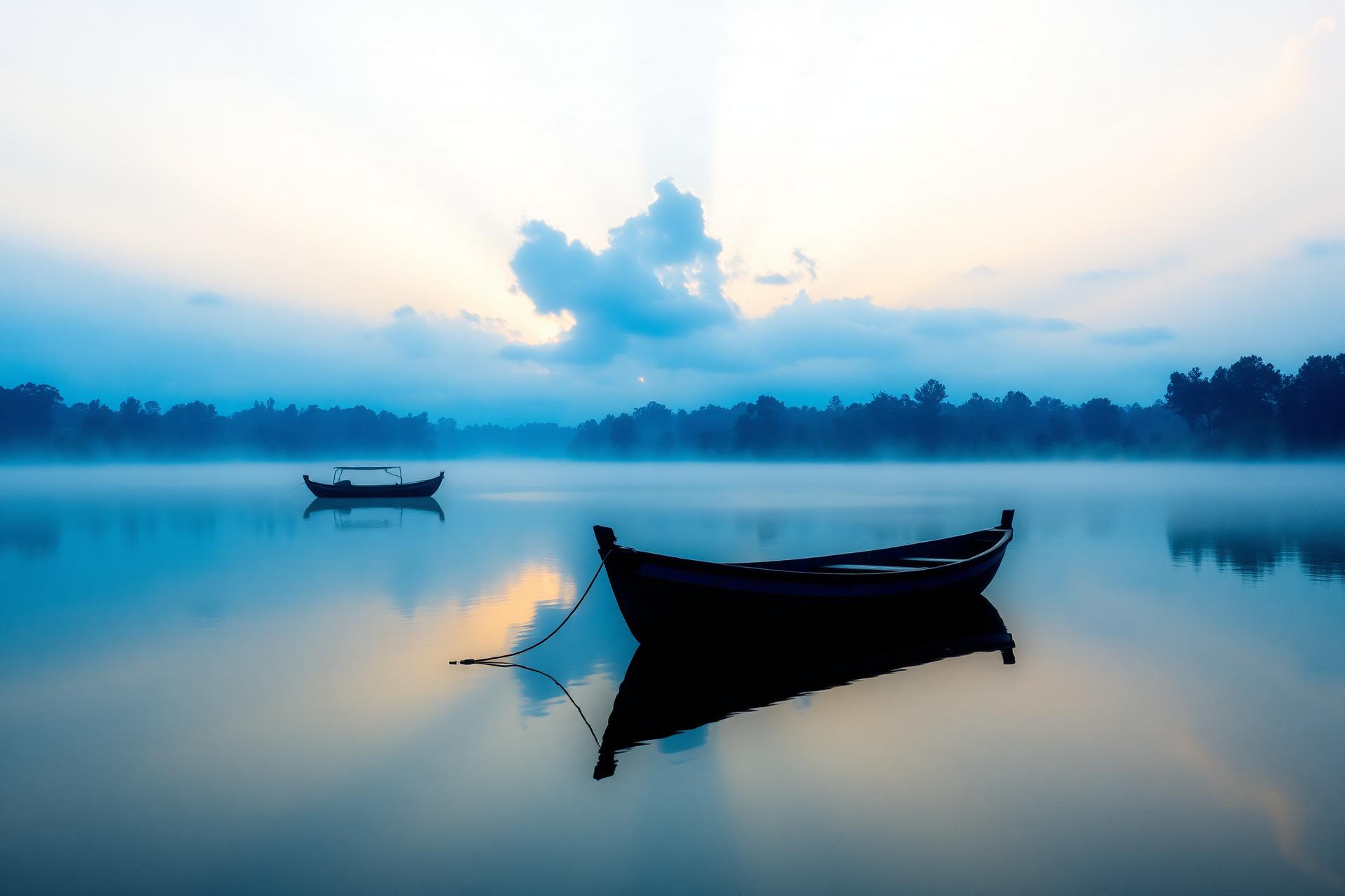 Calm lake at dawn